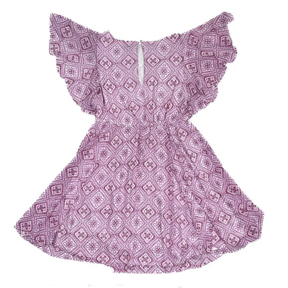 torrid Mini Chiffon Skater Dress Flutter Sleeve Berry Floral Size 1‎ - NWOT - Picture 4 of 8